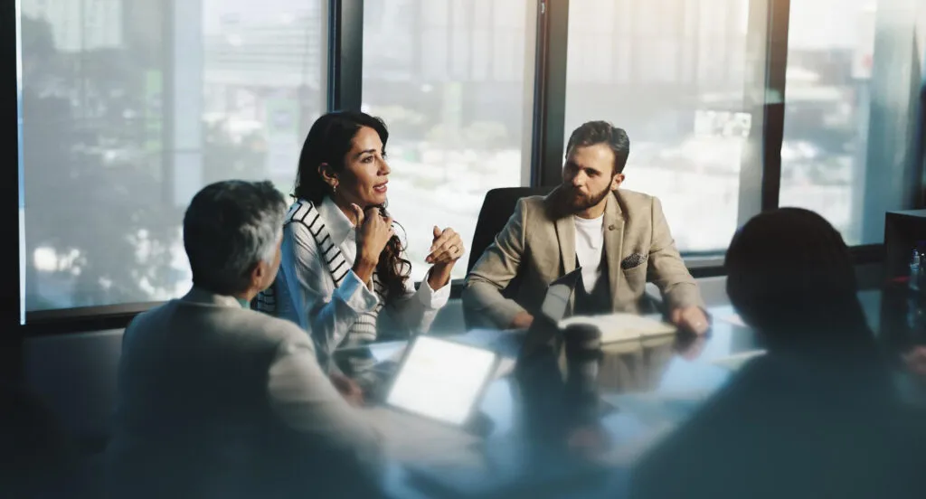 Group Meeting Around A Conference Table