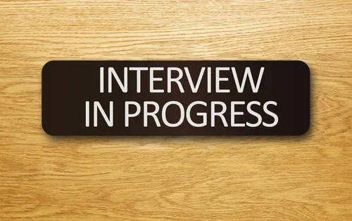 Interview in Progress Sign