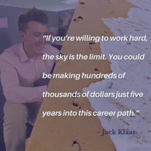 SDR Jack Klaas career path quote and footprints in the sand. 