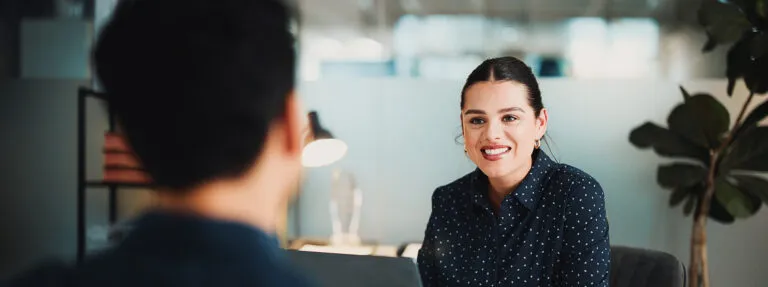 Inside the memoryBlue Launchpad for Tech Sales Careers - Person talking to a potential candidate