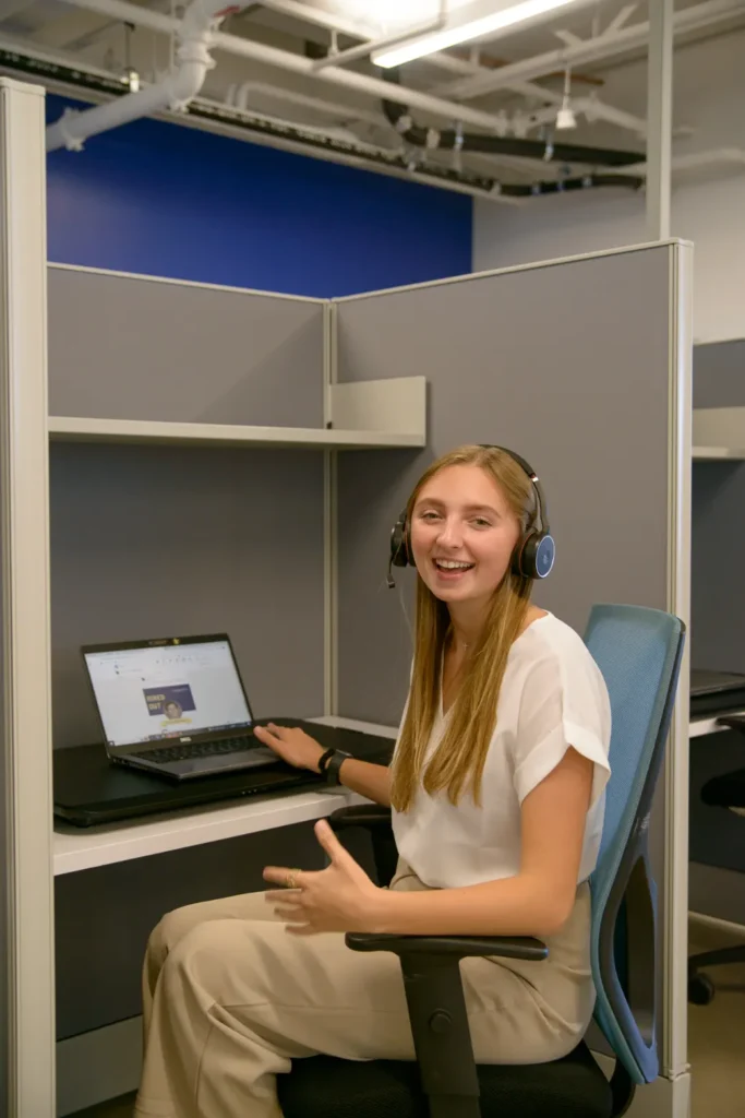 Memoryblue Outbound Sdr Smiling On A Call